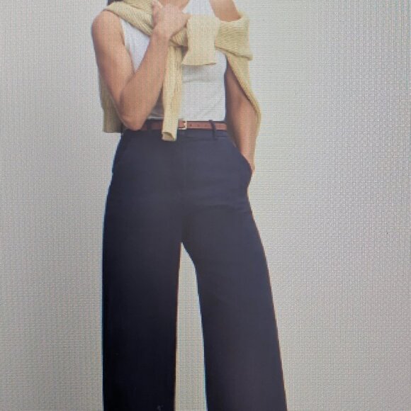 Everlane Navy Wide-Leg Pants - Picture 1 of 6